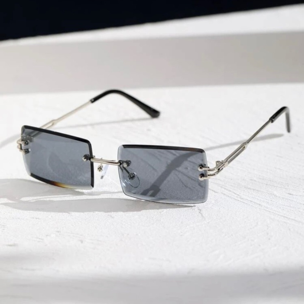Men Square Rimless Sunglasses